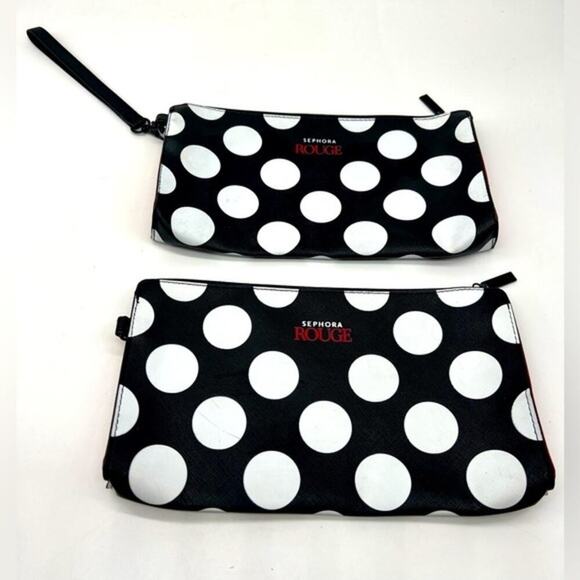 Sephora polka dot cosmetic bag set of 2 - Picture 2 of 11